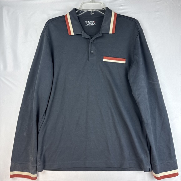 UNTUCKit Other - Untuckit Men's Long Sleeve Polo Shirt Gray Medium‎ Cotton Blend